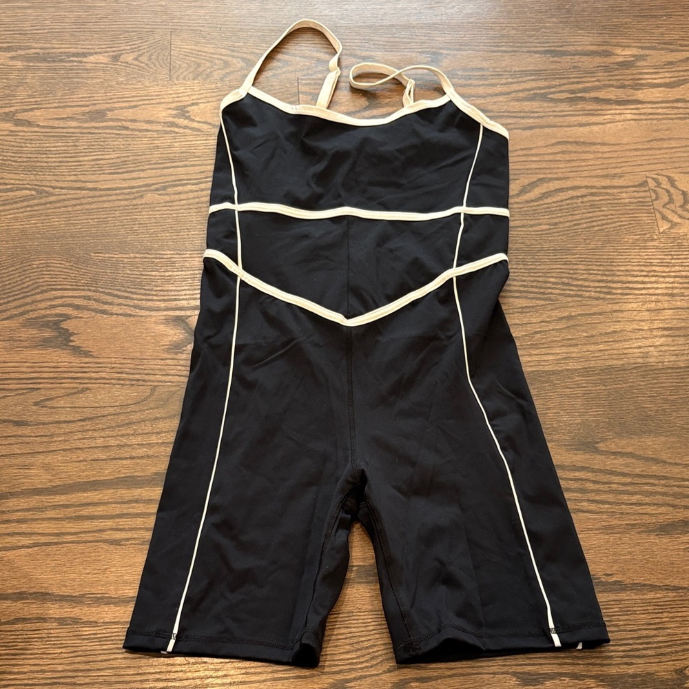 Women's Black and Cream Jumpsuit